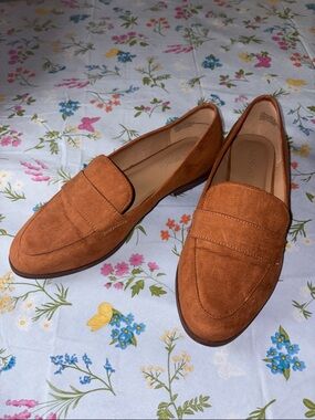 Lane Bryant Camel Brown Suede Penny Loafers Size 10W